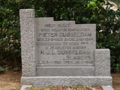 Grafsteen van Pieter Dubbeldam