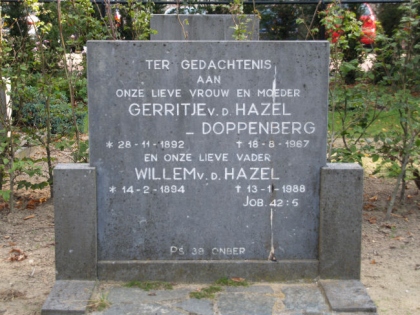 Grafsteen van Willem van den Hazel