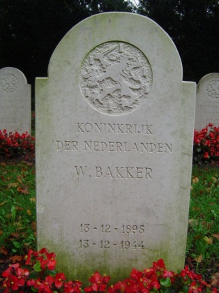 Grafsteen van Willem Bakker