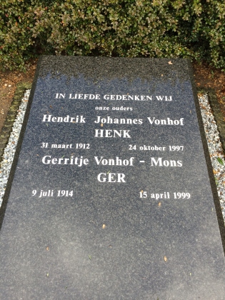 Grafsteen van Hendrik Johannes Vonhof