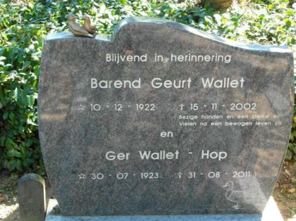 Grafsteen van Barend Geurt Wallet