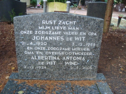 Grafsteen van Johannes de Wit